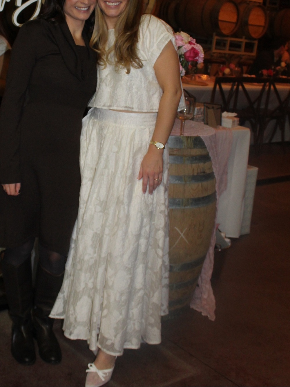 Women's Two-Piece Lace Skirt Set in Ivory